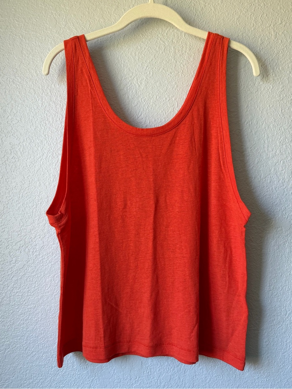 Madewell Linen Blend Scoop Neck Tank Top in Orange, NWT, Women’s Medium - Picture 3 of 7